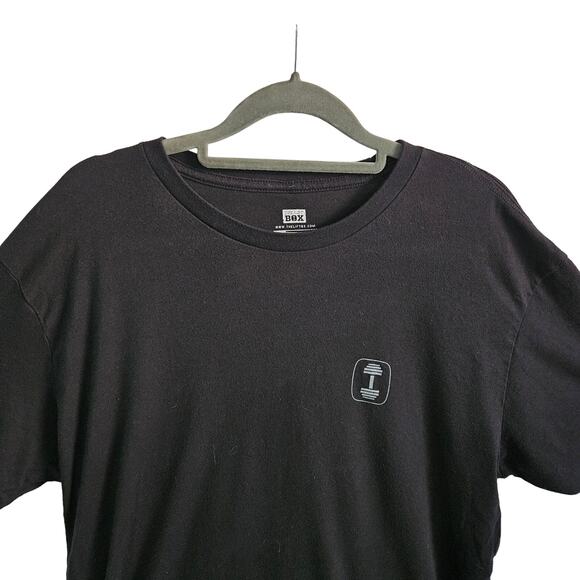Lift Box Men's XL No Excuses Weightlifting Graphic Tee Shirt Black Dumbbell Gym - Picture 2 of 6